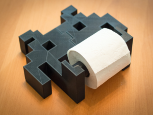 space invader toilet paper holder 3d printing Model Cetak 3D