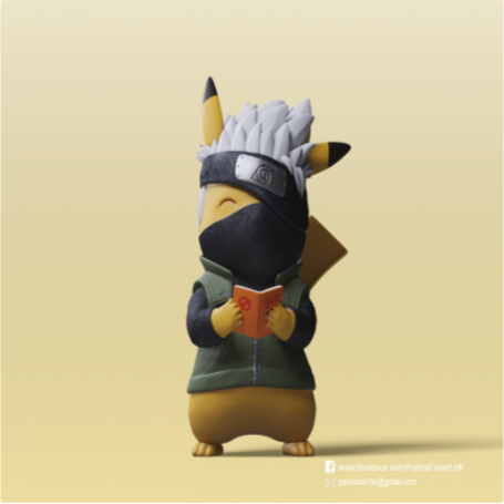 pikachu x kakashi pokemonnaruto 3d printing 3D Принт Модель .c4d .max .obj .3ds .fbx .stl .blend 