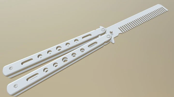 Balisong comb functional knife 3d printing 3D Print Model .c4d .max .obj .3ds .fbx .stl .blend 