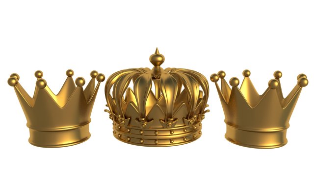 gold crown 3D Model .c4d .max .obj .3ds .fbx .stl .blend 