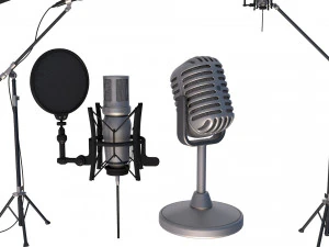 microphone collection 3D Model