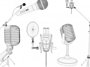 microphone collection 3D Model
