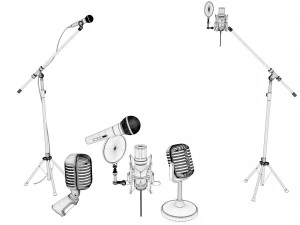 microphone collection 3D Model
