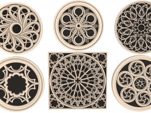 elegant gothic rose window 3D मॉडल