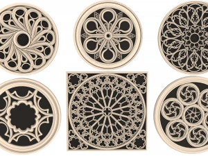 elegant gothic rose window 3D Model