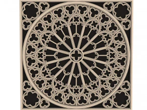 elegant gothic rose window 3D Model