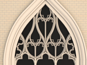 elegant gothic rose window 3D मॉडल