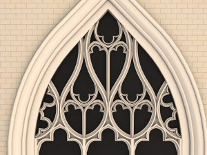 elegant gothic rose window 3D Model