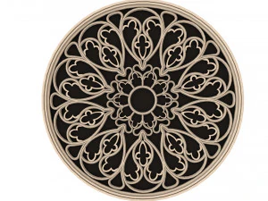 elegant gothic rose window 3D Model