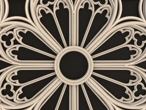 elegant gothic rose window 3D Model