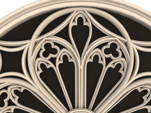 elegant gothic rose window 3D Model