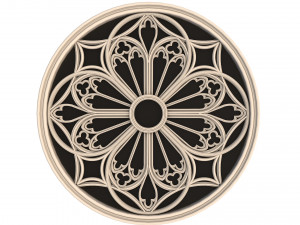 elegant gothic rose window 3D मॉडल