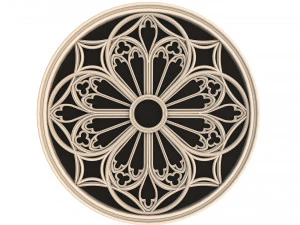 elegant gothic rose window 3D Model