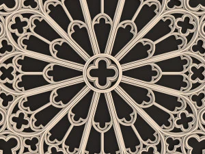 elegant gothic rose window 3D Model