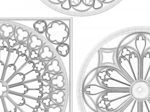 elegant gothic rose window 3D Model