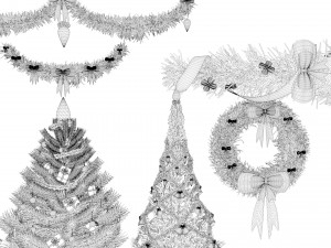 christmas wreath Model 3D