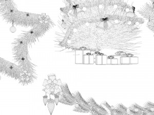 christmas wreath Model 3D