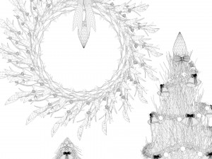 christmas wreath Model 3D