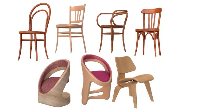 chair collection 3D मॉडल .c4d .max .obj .3ds .fbx .stl .blend 