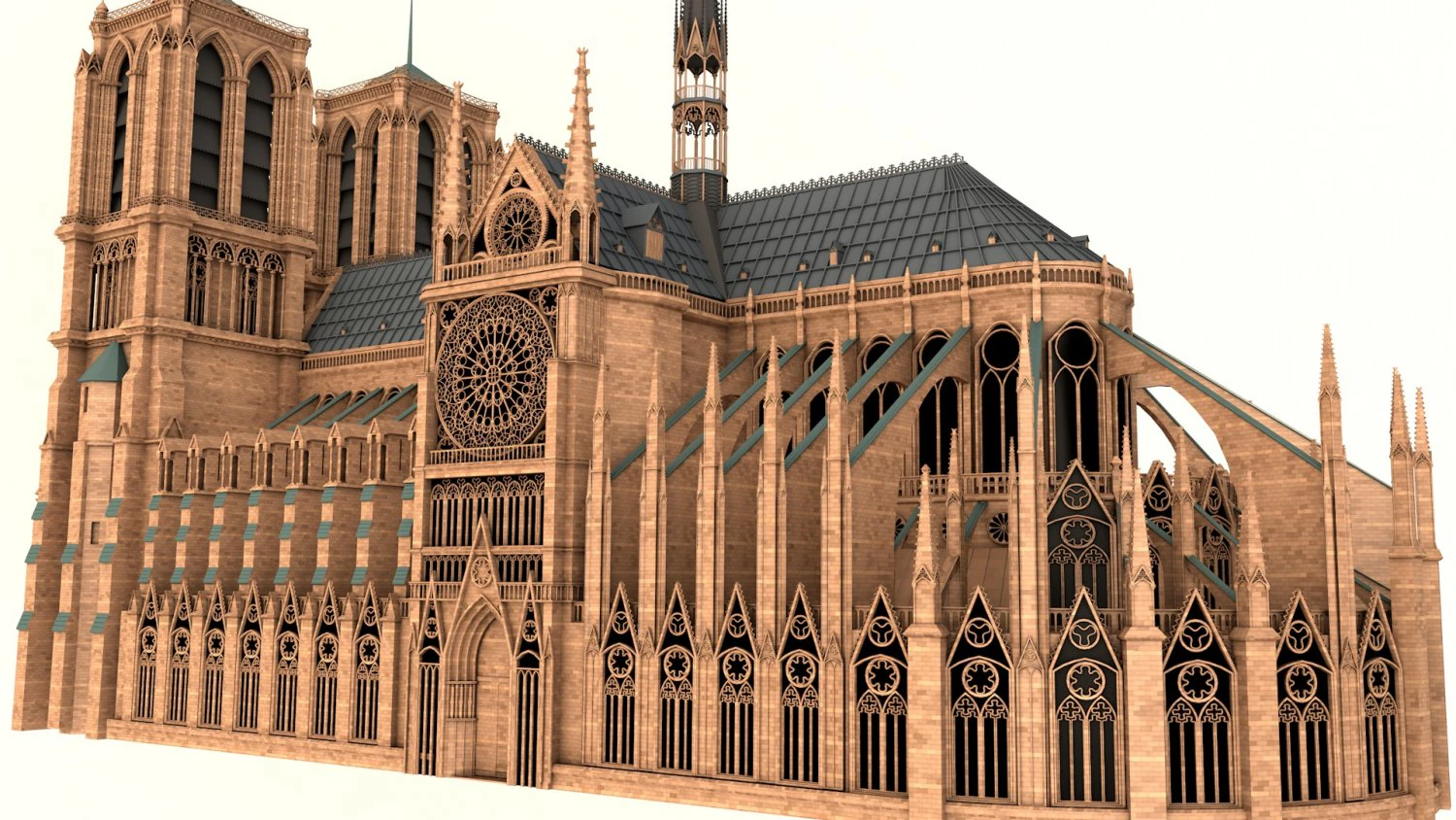 notre-dame de paris cathedral 3D Model .c4d .max .obj .3ds .fbx .stl .blend