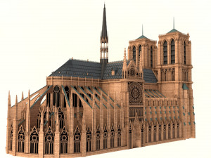 notre-dame de paris cathedral 3D Model