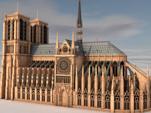 notre-dame de paris cathedral 3D Model