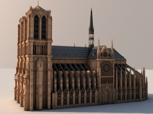 notre-dame de paris cathedral 3D Model