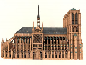 notre-dame de paris cathedral 3D Model