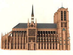 notre-dame de paris cathedral 3D Model