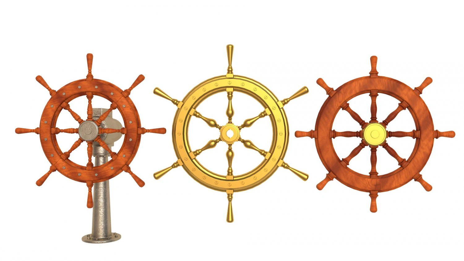ship wheel 3D Model .c4d .max .obj .3ds .fbx .stl .blend