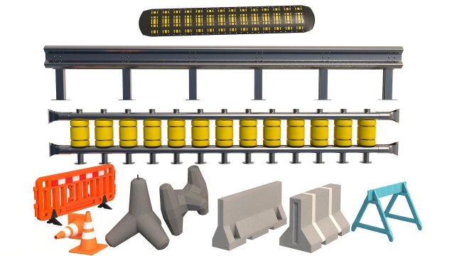 road barriers Modello 3D .c4d .max .obj .3ds .fbx .stl .blend 