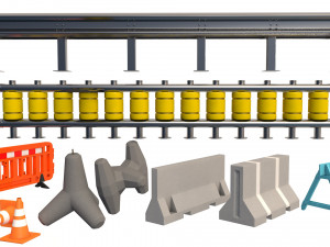 road barriers Modello 3D