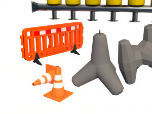 road barriers Modello 3D