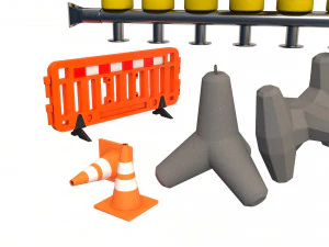 road barriers 3D Model