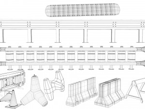 road barriers Modello 3D