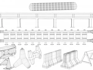 road barriers 3D Model