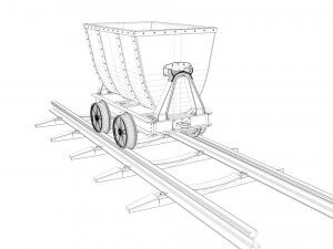 mine cart Modèle 3D