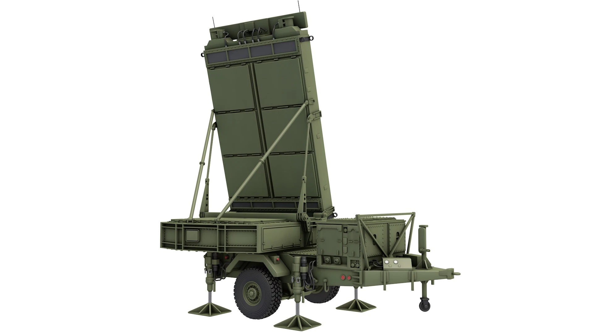 ANTPS-80 GroundAir Task Oriented Radar 3D Model .c4d .max .obj .3ds .fbx .stl .blend 