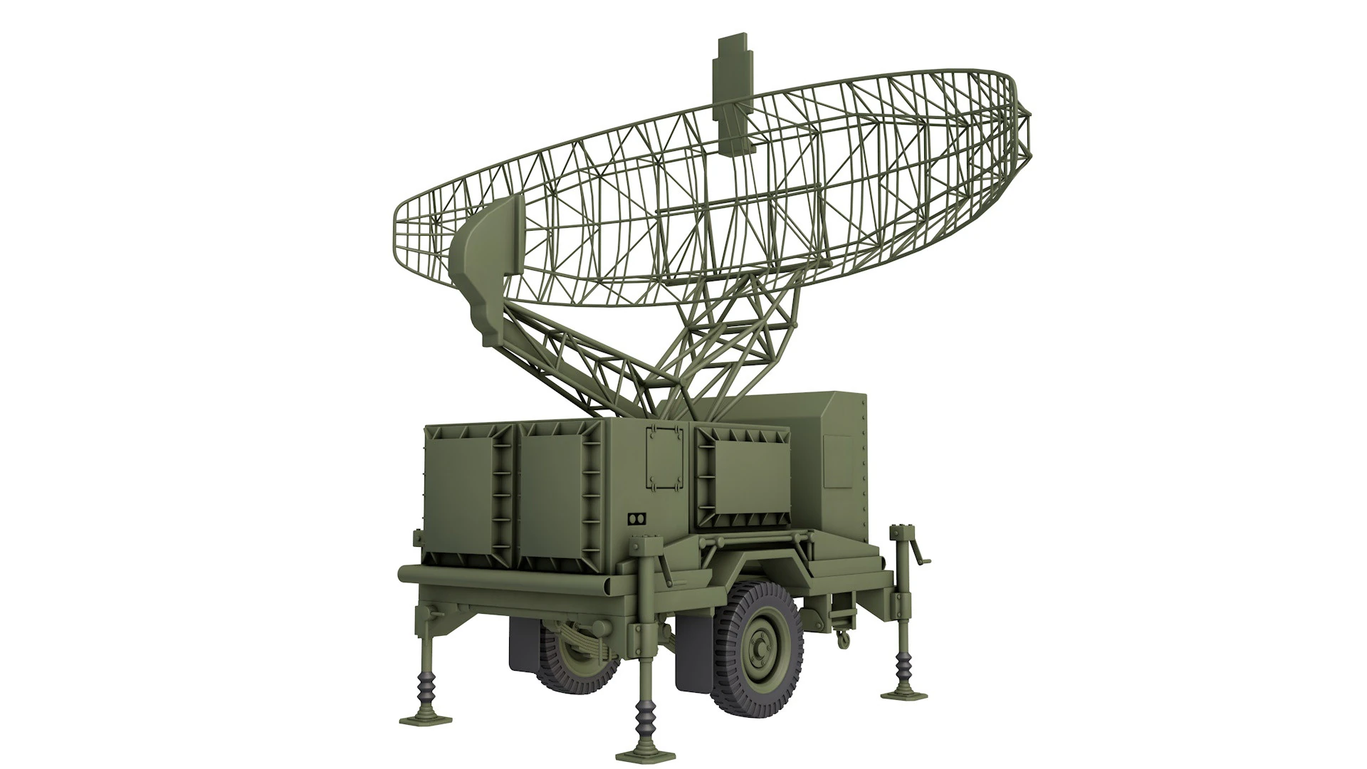 AN MPQ-50 - PAR Radar 3D Model .c4d .max .obj .3ds .fbx .stl .blend 