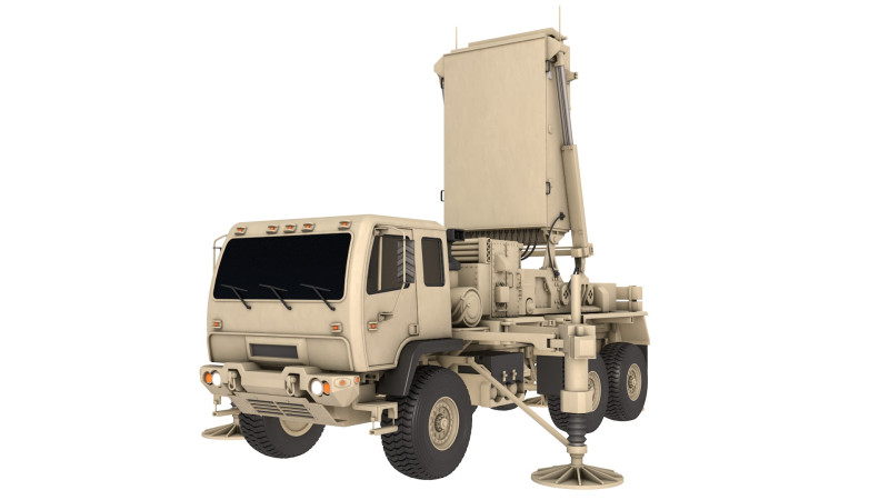 ANTPQ-53 Radar 3D Модель .c4d .max .obj .3ds .fbx .stl .blend 