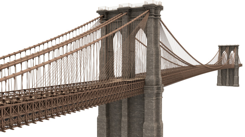 Brooklyn Bridge 3D Model .c4d .max .obj .3ds .fbx .stl .blend 