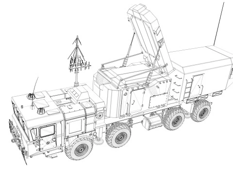 92N6E Grave Stone Radar 3D Model