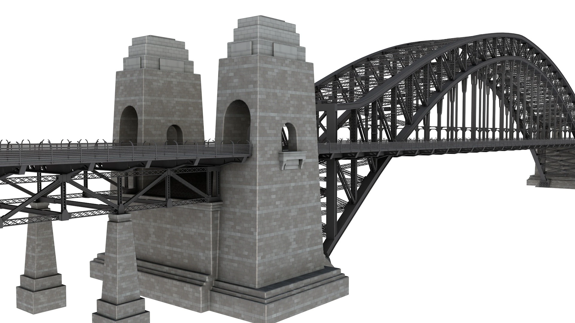 Sydney Harbour Bridge 3D Model .c4d .max .obj .3ds .fbx .stl .blend