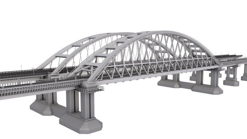 Crimean Bridge 3D Модель .c4d .max .obj .3ds .fbx .stl .blend 