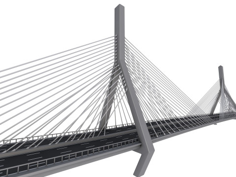 Zakim Bunker Hill Memorial Bridge 3D Model