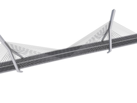 Zakim Bunker Hill Memorial Bridge 3D Model