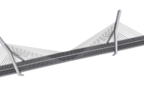 Zakim Bunker Hill Memorial Bridge 3D Model
