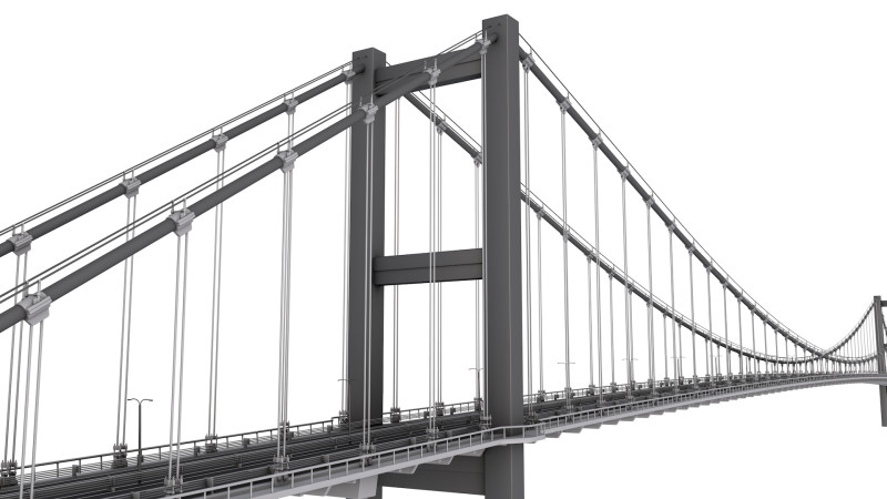 Bosphorus Suspension Bridge Structure Modelo 3D .c4d .max .obj .3ds .fbx .stl .blend