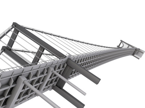 Bosphorus Suspension Bridge Structure Modelo 3D