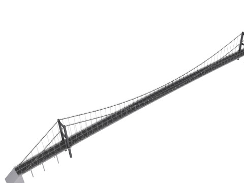 Bosphorus Suspension Bridge Structure Modelo 3D